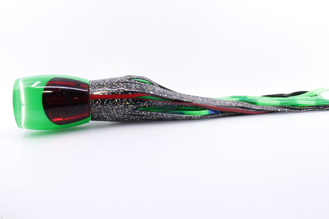 Bonze Lures Green Pearl Red Eyes Hulk 16" 18.5oz Black/Green-Blue Bars