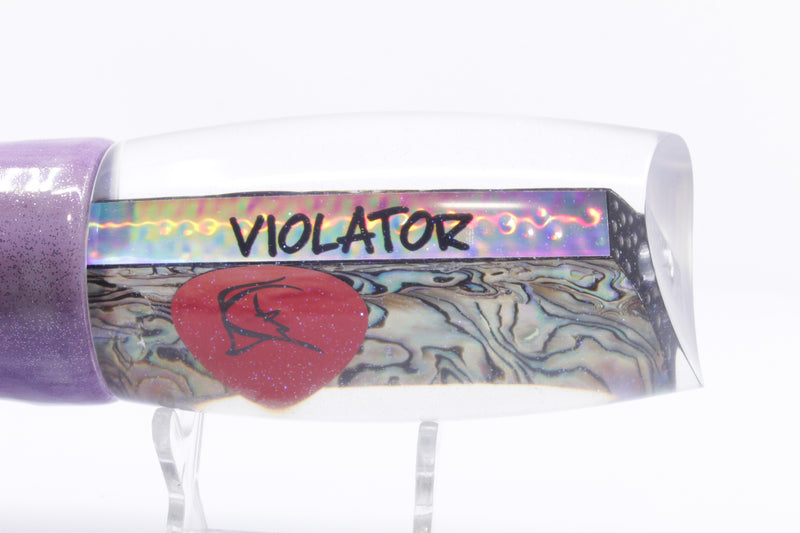 Bonze Lures Paua Shell Red Eyes Violator 14" 14.6oz Fired Tailz Purple Eclipse