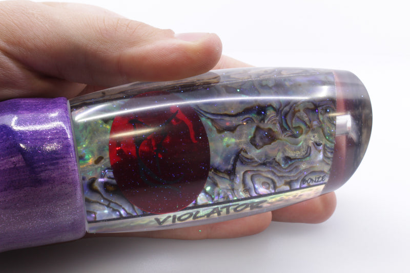 Bonze Lures Paua Shell Red Eyes Violator 14" 14.6oz Fired Tailz Purple Eclipse