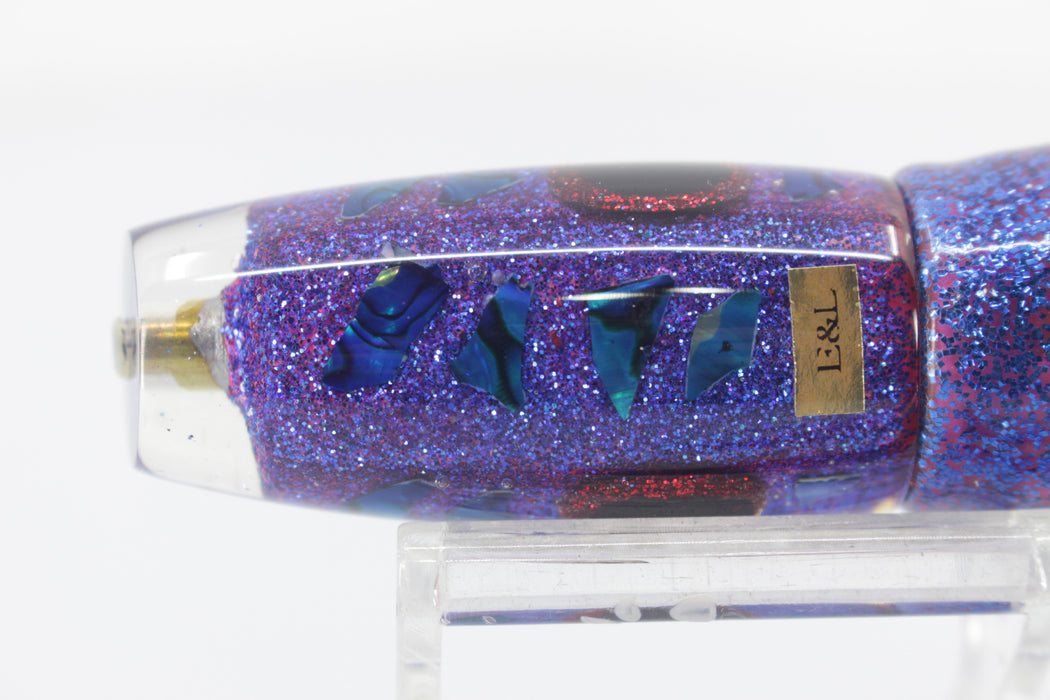 E&L Lures Purple-Blue Glitter Pearl Cracked Shell Slant 7" 5.6oz New Pre-Owned