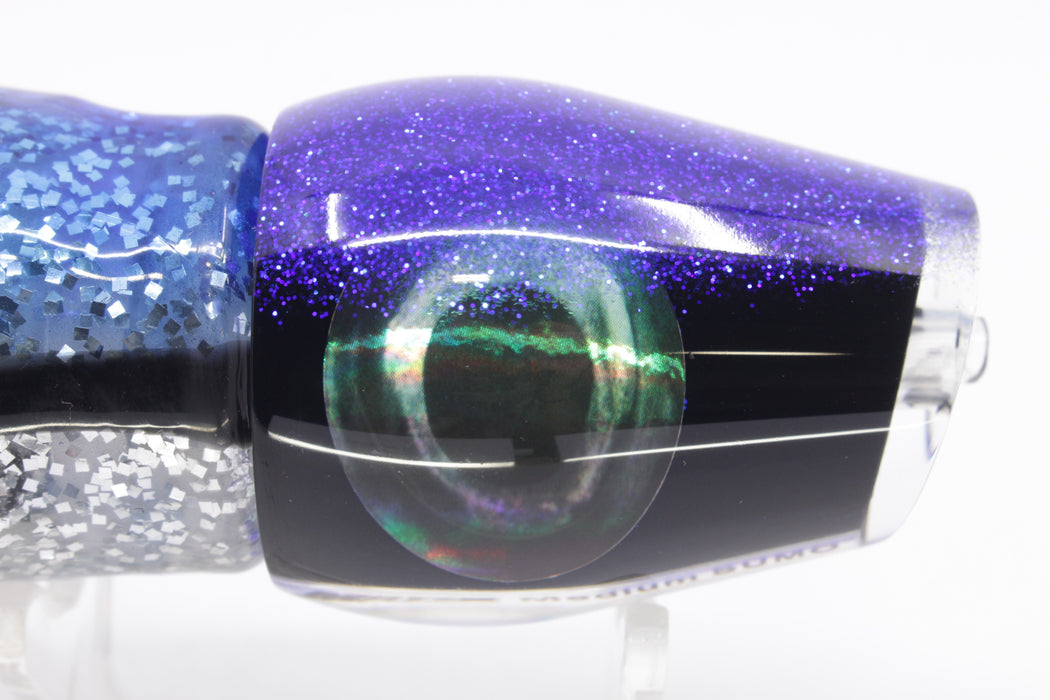 Moyes Lures Black Pearl Blue Back Medium Sumo 12" 6.8oz Skirted Blue & Black Bars