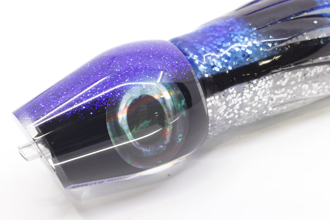 Moyes Lures Black Pearl Blue Back Medium Sumo 12" 6.8oz Skirted Blue & Black Bars