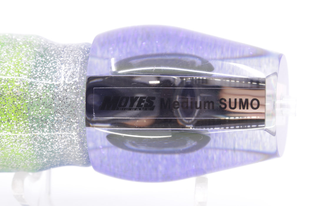 Moyes Lures Clear Mirrored Blue Back Medium Sumo 12" 6.8oz Skirted Blue-Silver/Rainbow