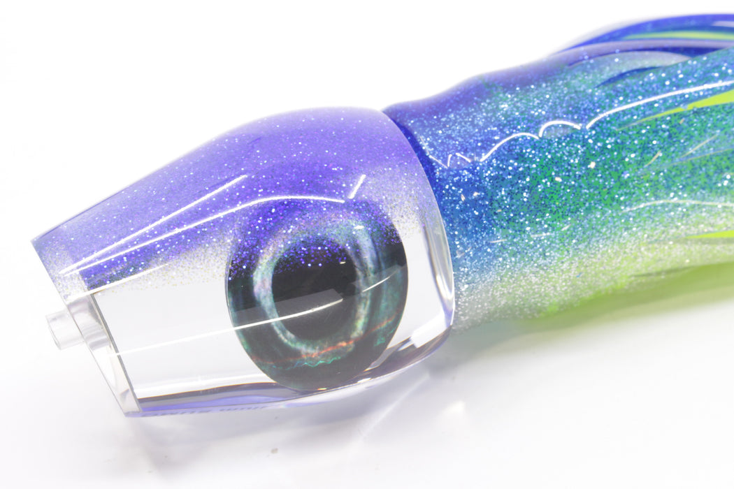 Moyes Lures Clear Mirrored Blue Back Medium Sumo 12" 6.8oz Skirted Blue-Silver/Rainbow