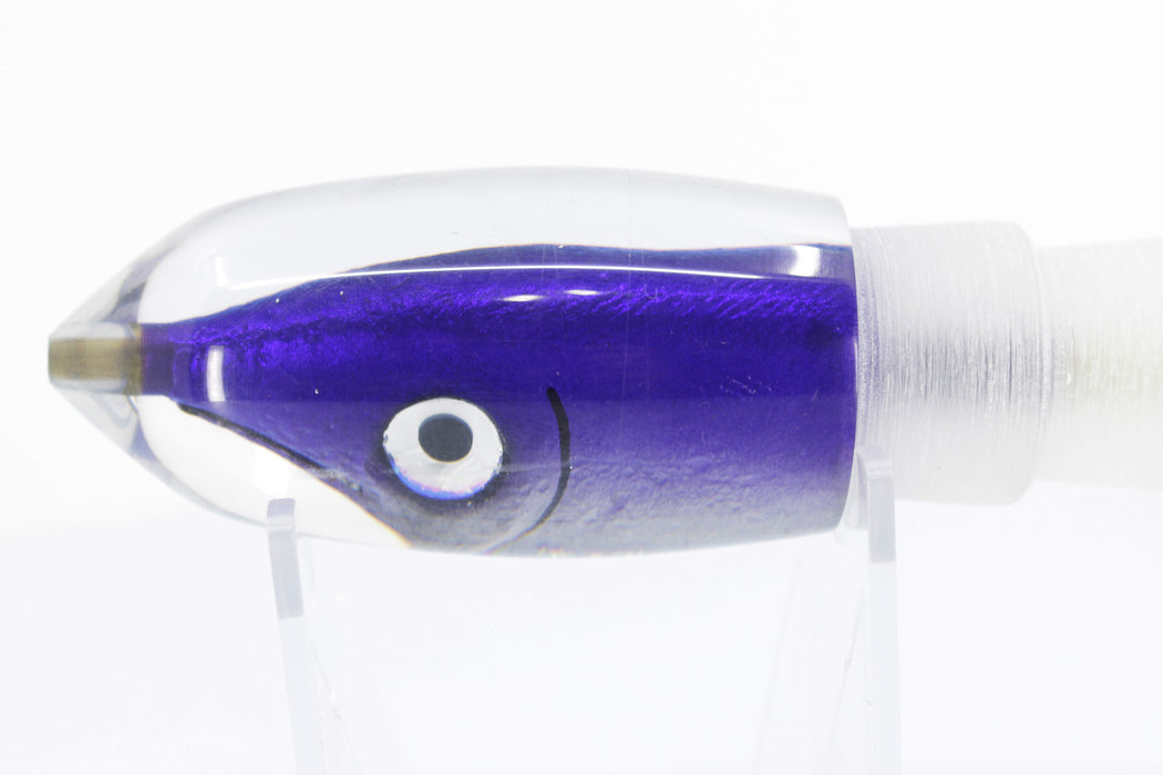 Tsutomu Lures Purple-Silver Fish Head Rainbow Eyes Moke Bullet 9" 4.8oz