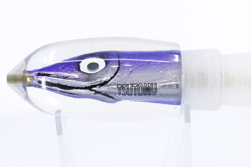 Tsutomu Lures Purple-Silver Fish Head Rainbow Eyes Moke Bullet 9" 4.8oz