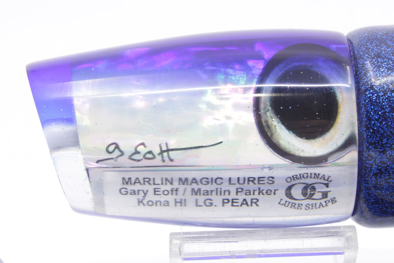 Marlin Magic White Awabi Blue Back Taxi Eyes Large Pear 12" 11oz Vinyl Dark Blue