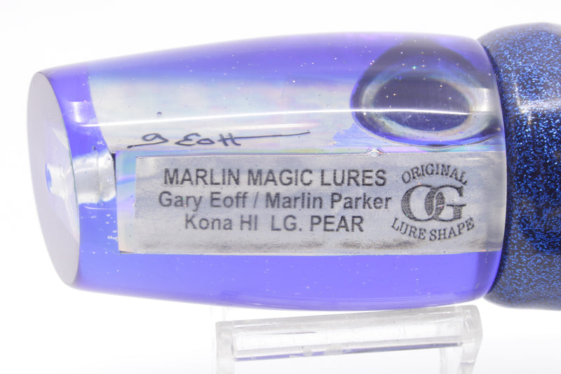 Marlin Magic White Awabi Blue Back Taxi Eyes Large Pear 12" 11oz Vinyl Dark Blue