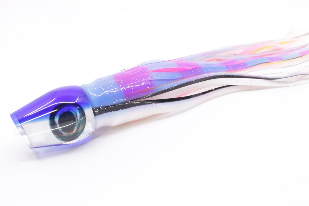 Moyes Lures White MOP Blue Back Medium Sumo 12" 6.8oz Skirted Gay Bob