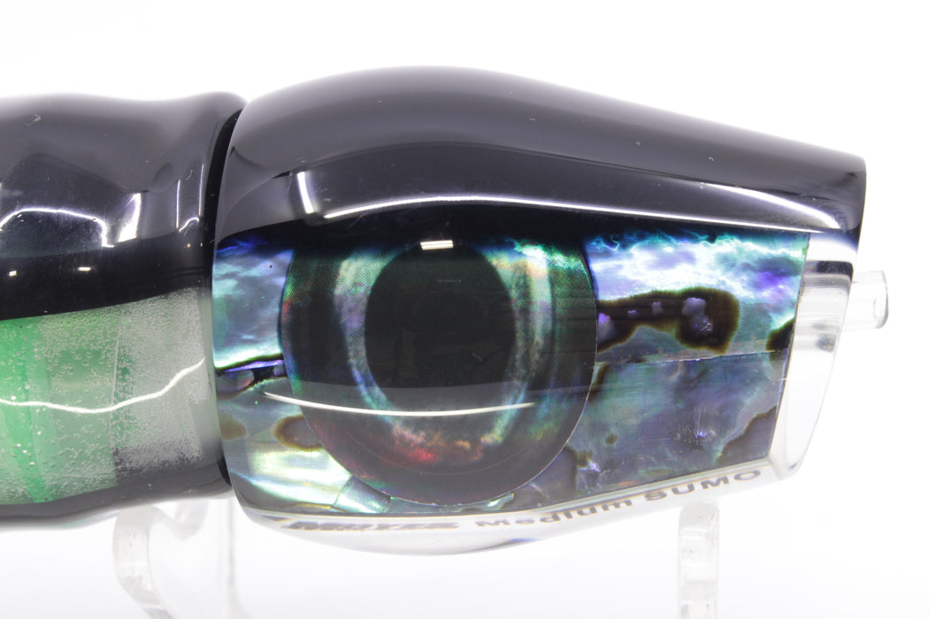 Moyes Lures Paua Shell Black Back Medium Sumo 12" 6.8oz Skirted