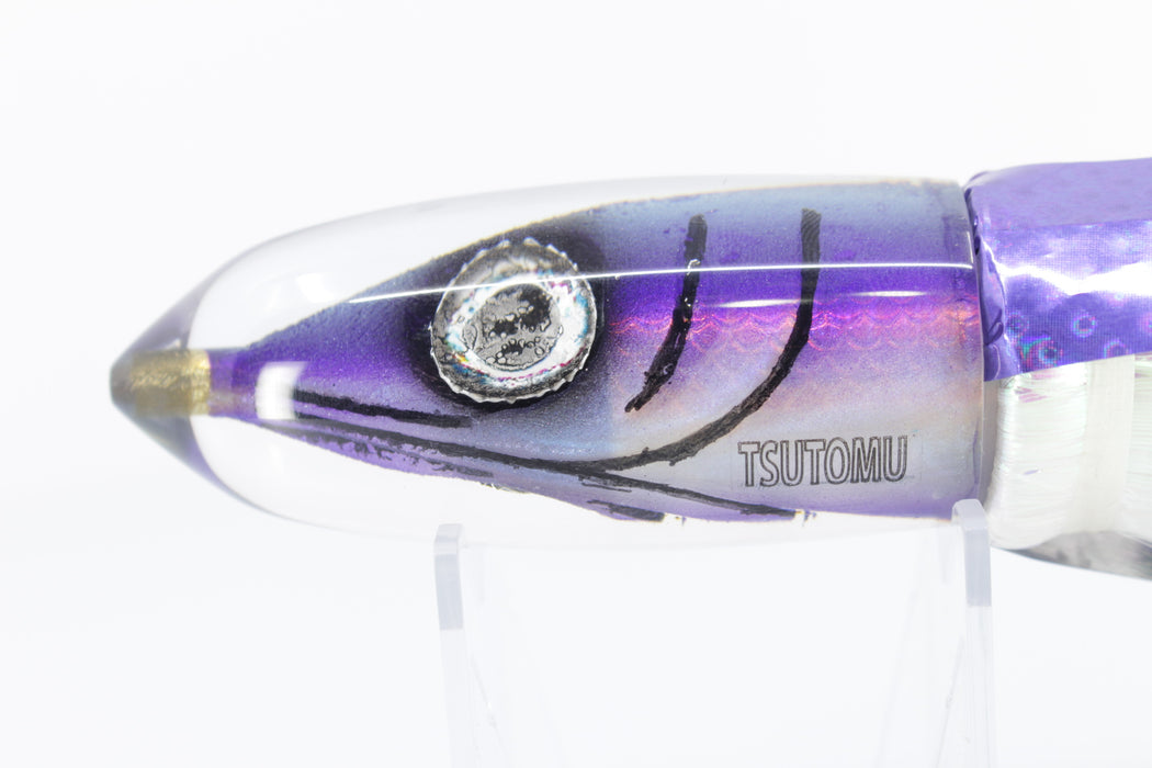 Tsutomu Lures Purple Malolo Fish Head H1 Bullet 9"+ 9oz Strobez with Wings