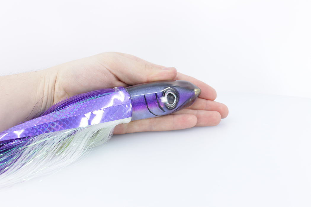 Tsutomu Lures Purple Malolo Fish Head H1 Bullet 9"+ 9oz Strobez with Wings