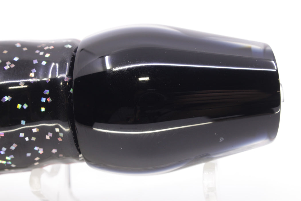 Moyes Lures Black Pearl Black Back Medium Sumo 12" 6.8oz Skirted Black/Rainbow