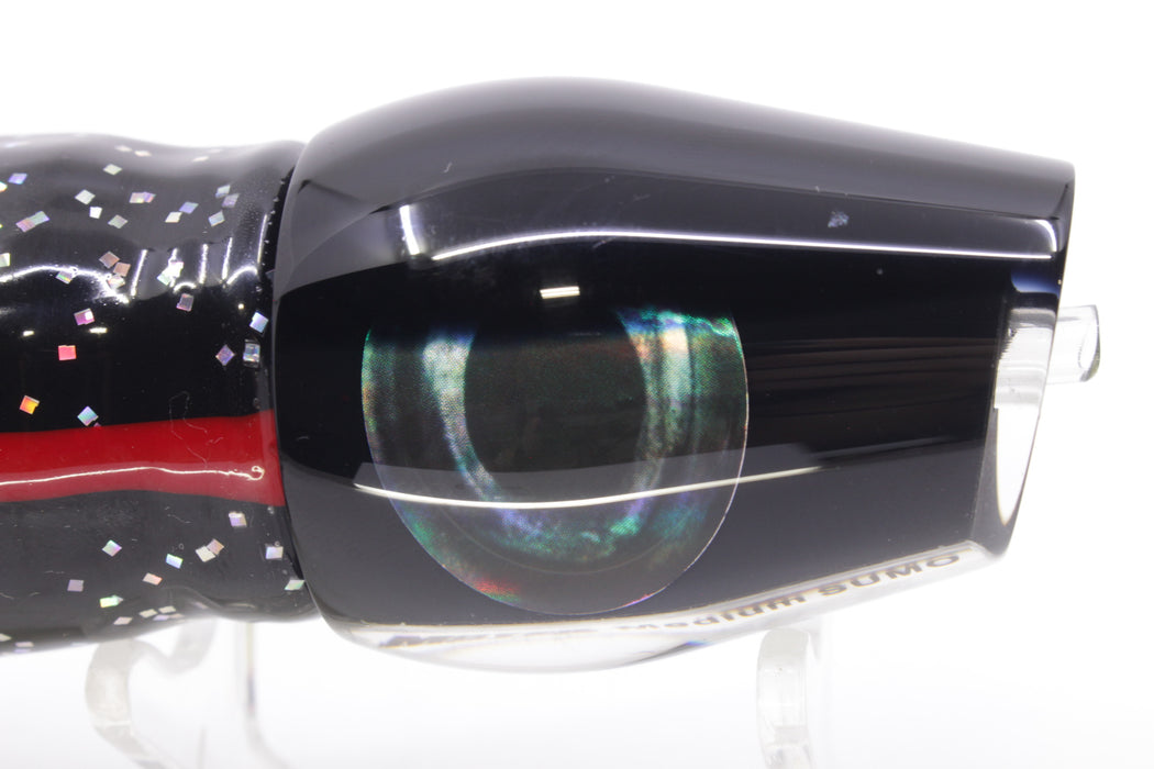 Moyes Lures Black Pearl Black Back Medium Sumo 12" 6.8oz Skirted Black/Rainbow