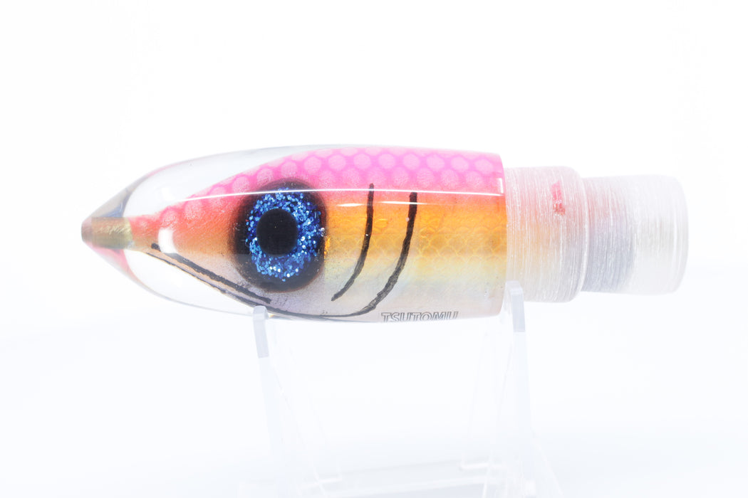 Tsutomu Lures "Da Amaebi" White Dots-Pink-Orange Fish Head H1 Bullet 9"+ 7.2oz