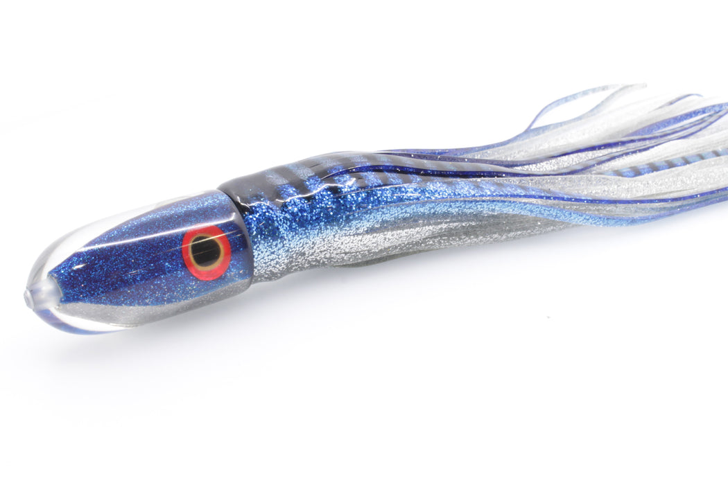 Jackpot Lures Blue-Silver Fish Head Small Bullet 9" 7oz Skirted Blue Mackerel