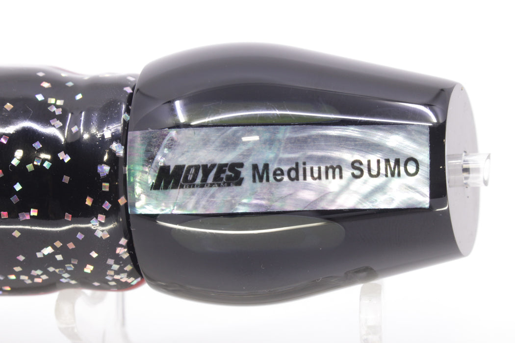 Moyes Lures Black Pearl Black Back Medium Sumo 12" 6.8oz Skirted Black/Rainbow