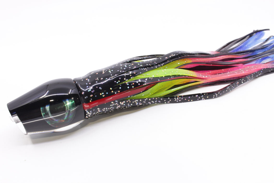Moyes Lures Black Pearl Black Back Medium Sumo 12" 6.8oz Skirted Black/Rainbow