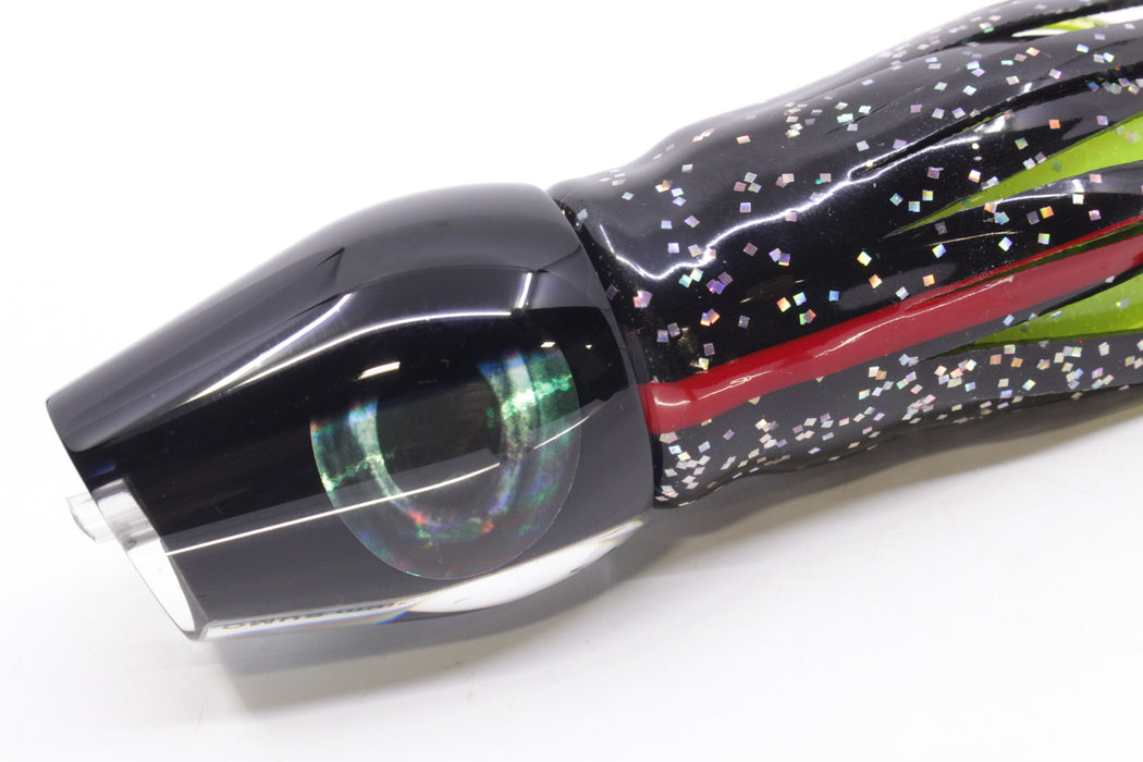 Moyes Lures Black Pearl Black Back Medium Sumo 12" 6.8oz Skirted Black/Rainbow