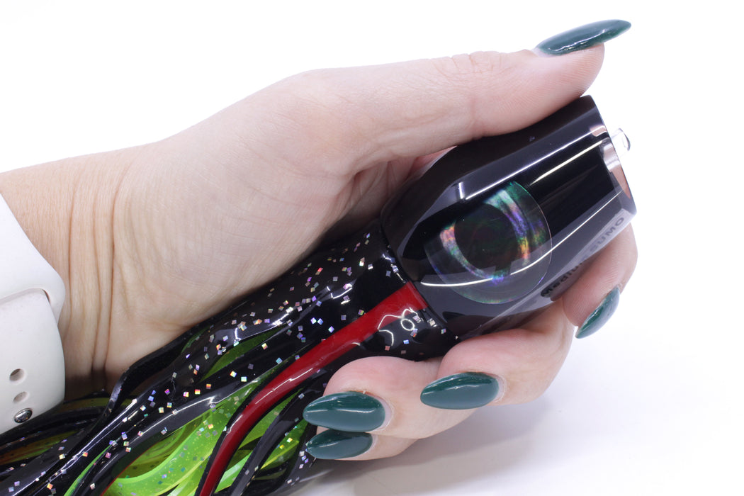 Moyes Lures Black Pearl Black Back Medium Sumo 12" 6.8oz Skirted Black/Rainbow