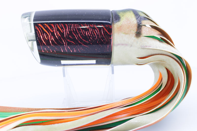 Marlin Magic Lures Red-Orange Lava Black Magic XL Henry 16" 15oz ALV Fire Mackerel