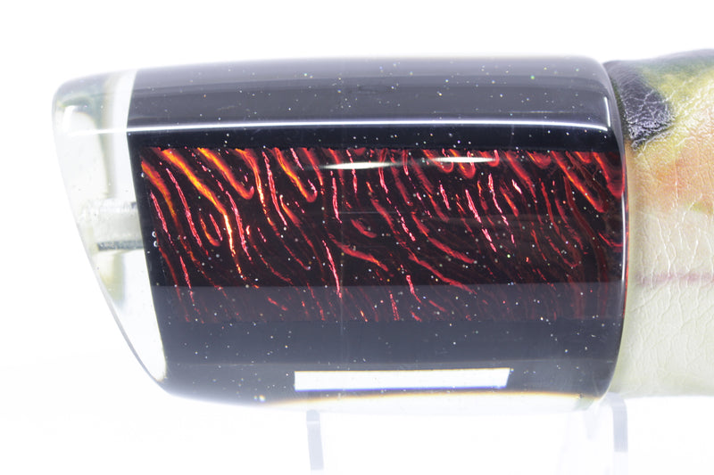 Marlin Magic Lures Red-Orange Lava Black Magic XL Henry 16" 15oz ALV Fire Mackerel