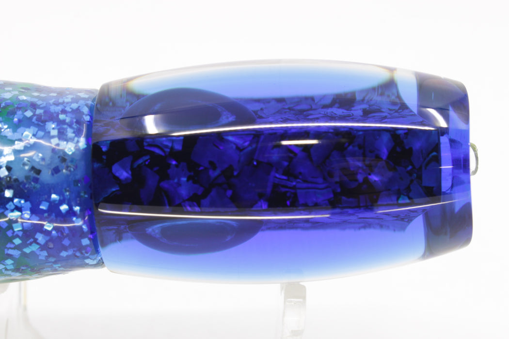 Moyes Lures S&P Blue Back Taxi Eyes Small Argus 9" 3.5oz Skirted Blue-Yellow-Silver