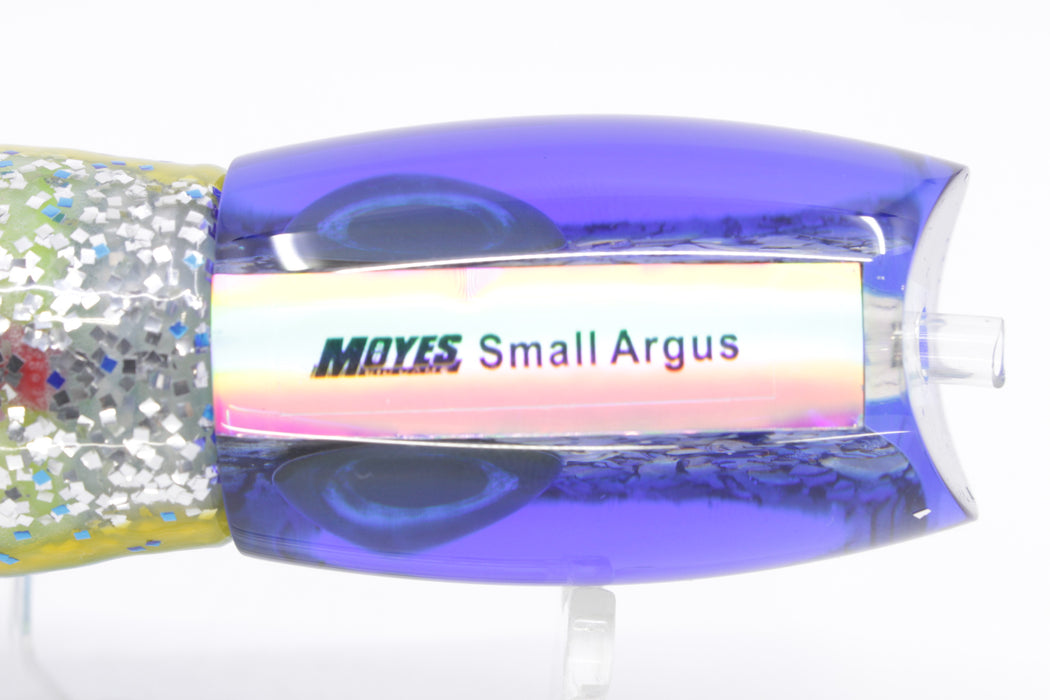 Moyes Lures S&P Blue Back Taxi Eyes Small Argus 9" 3.5oz Skirted Blue-Yellow-Silver
