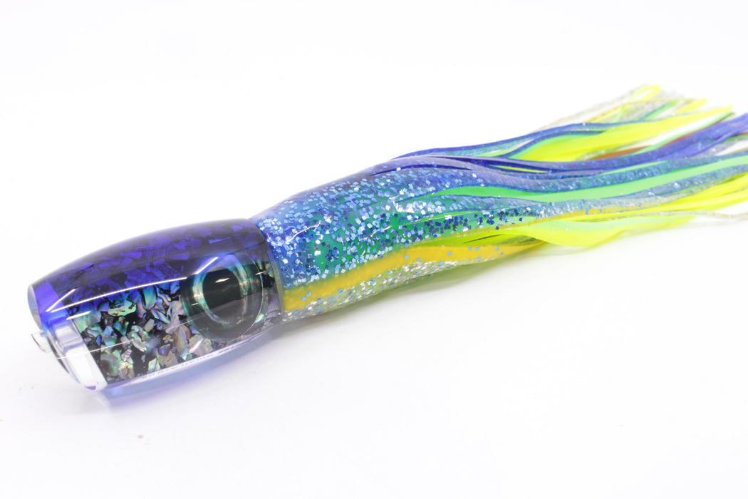 Moyes Lures S&P Blue Back Taxi Eyes Small Argus 9" 3.5oz Skirted Blue-Yellow-Silver