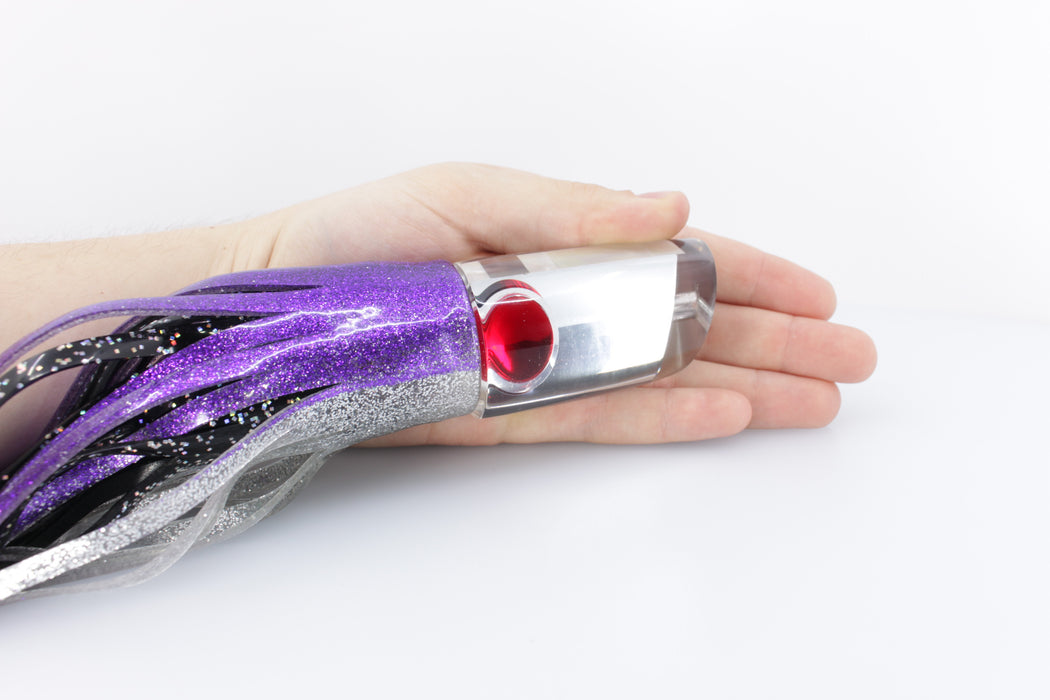 Aloha Lures Mirrored Red Eyes Baby Smash Bait 12" 10oz Skirted Purple-Silver