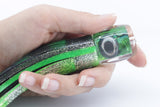 Moyes Lures Green Abalone Large Tang 9" 3oz Skirted Black-Green-Silver