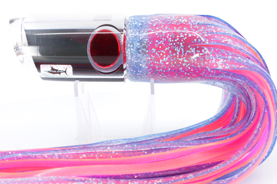 Aloha Lures Mirrored Red Eyes Baby Smash Bait 12" 10oz Skirted Ice Blue-Pink