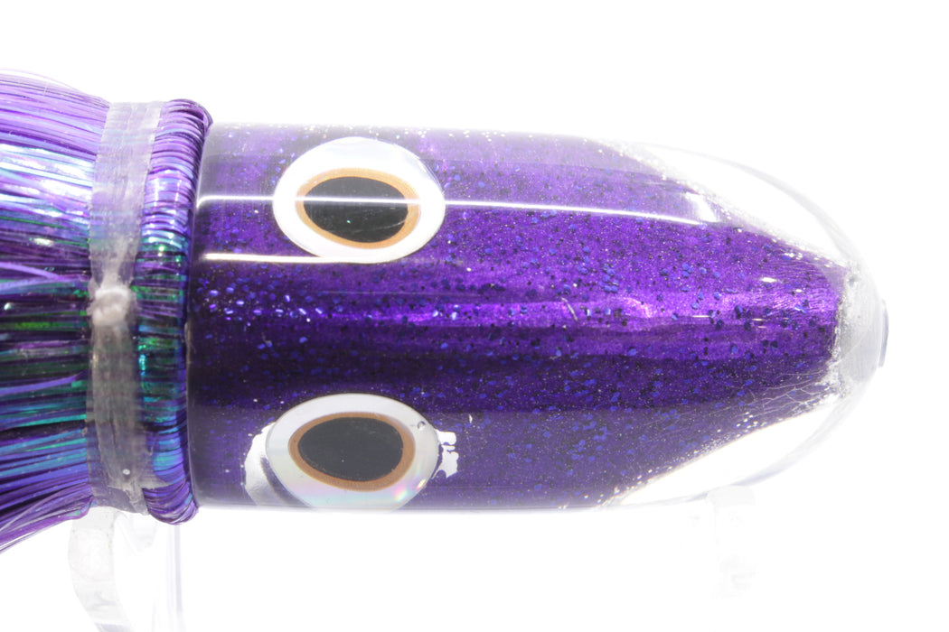 Jackpot Lures Purple-Silver Fish Head Small Bullet 9" 6.6oz Strobez Purple/White