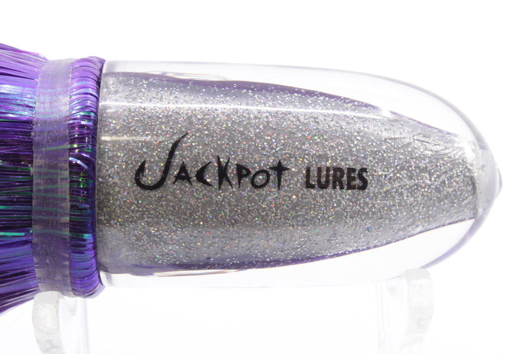 Jackpot Lures Purple-Silver Fish Head Small Bullet 9" 6.6oz Strobez Purple/White EZ-K