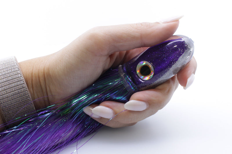 Jackpot Lures Purple-Silver Fish Head Small Bullet 9" 6.6oz Strobez Purple/White EZ-K