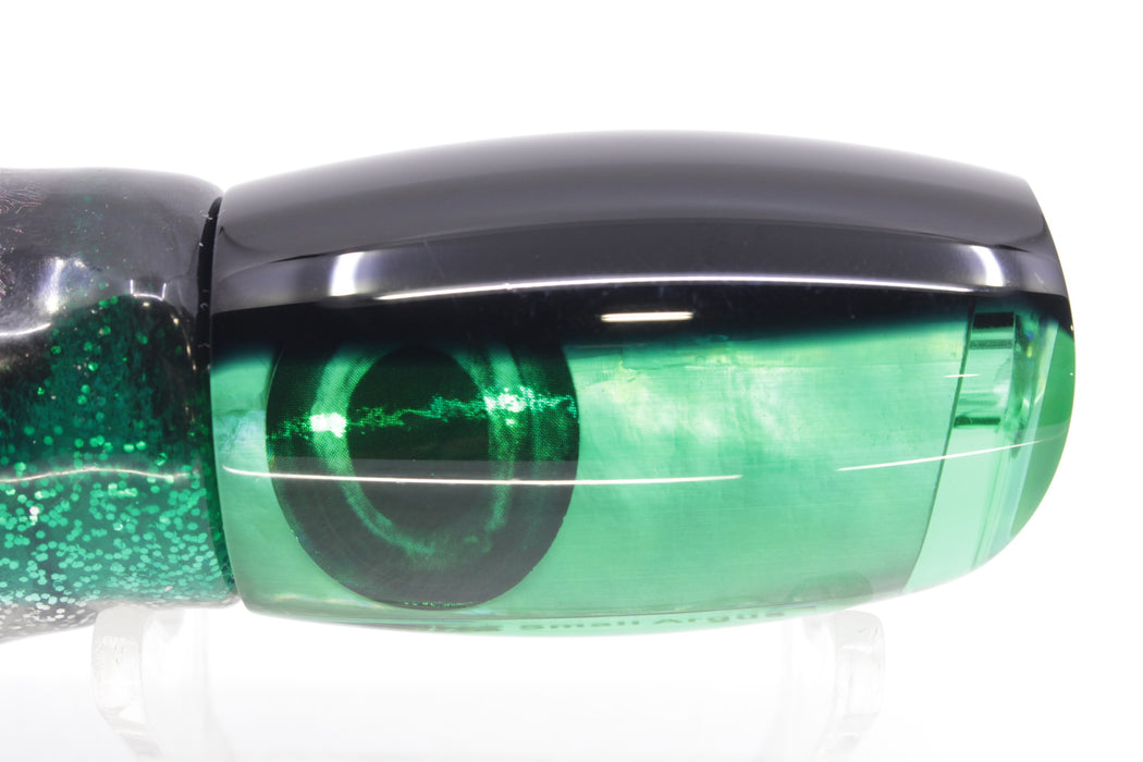 Moyes Lures Green MOP Black Back Small Argus 9" 3.5oz Skirted Green Aurora GZE