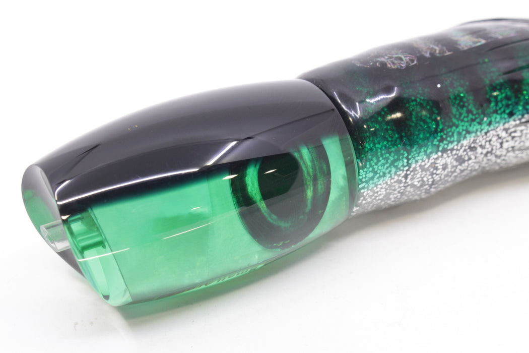 Moyes Lures Green MOP Black Back Small Argus 9" 3.5oz Skirted Green Aurora GZE