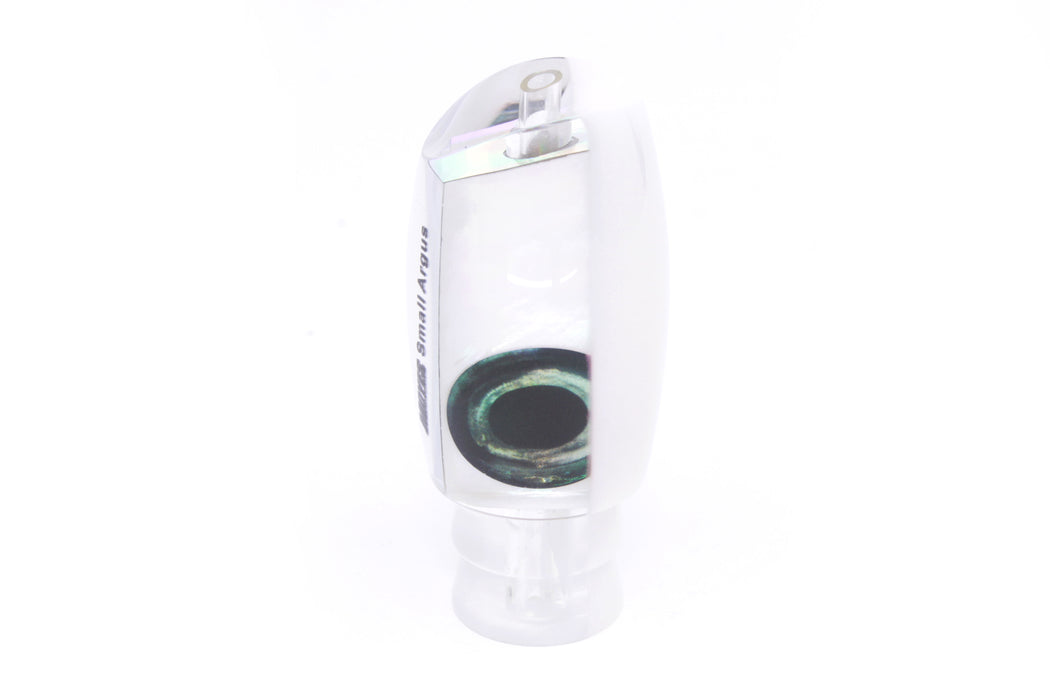 Moyes Lures White MOP White Back Taxi Eyes Small Argus 9" 2oz GZE