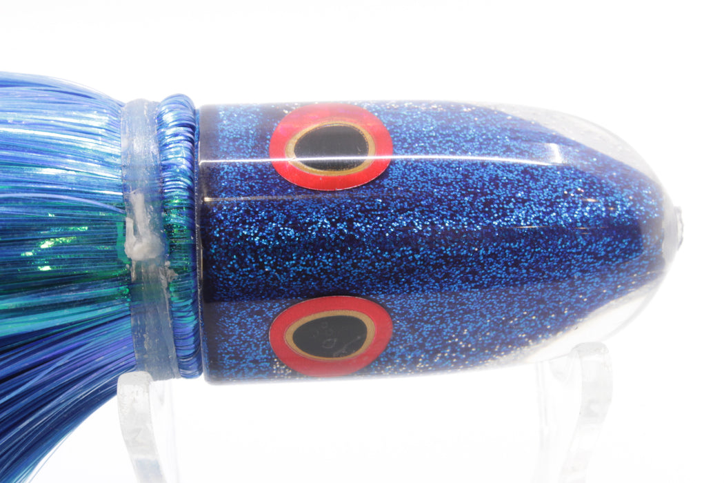 Jackpot Lures Blue-Silver Fish Head Small Bullet 9" 6.6oz Strobez Royal Blue/White