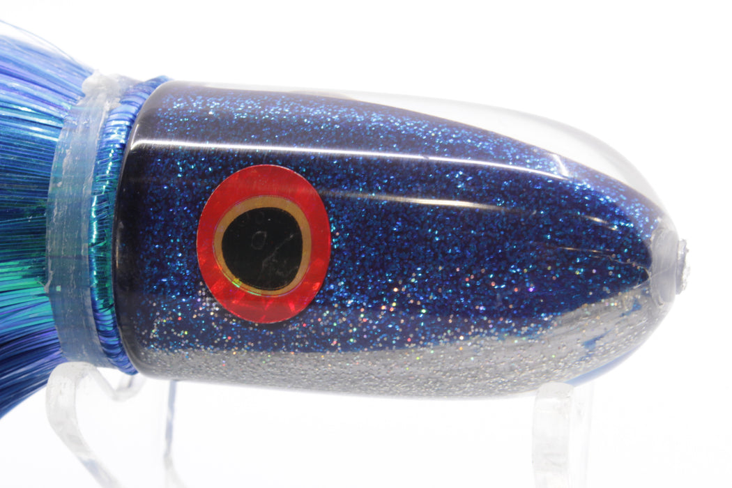 Jackpot Lures Blue-Silver Fish Head Small Bullet 9" 6.6oz Strobez Royal Blue/White