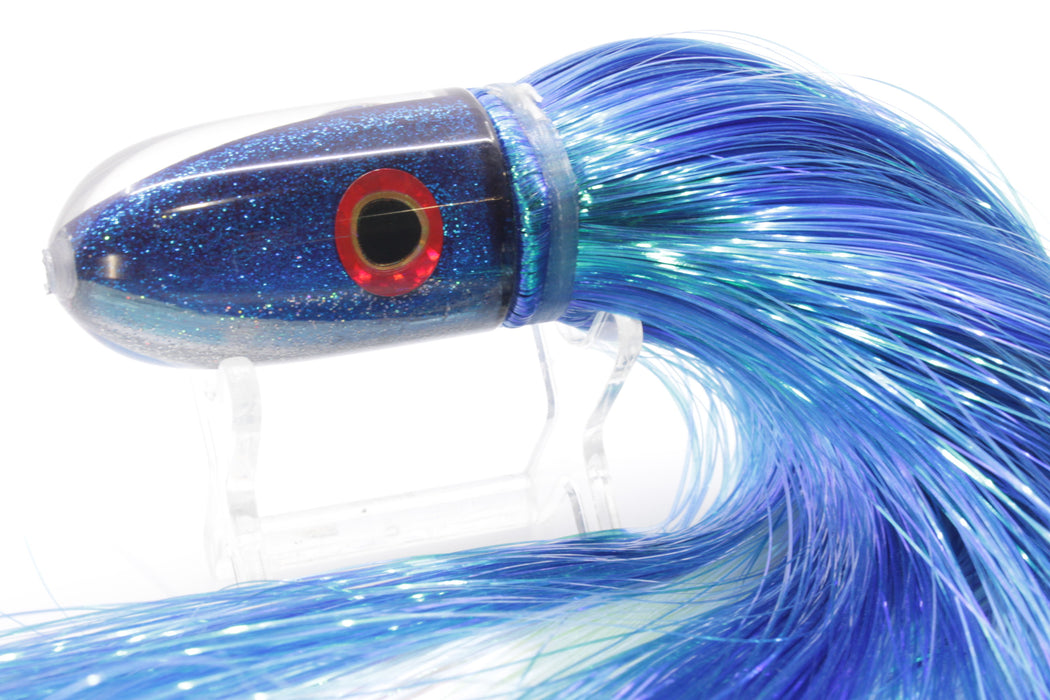 Jackpot Lures Blue-Silver Fish Head Small Bullet 9" 6.6oz Strobez Royal Blue/White