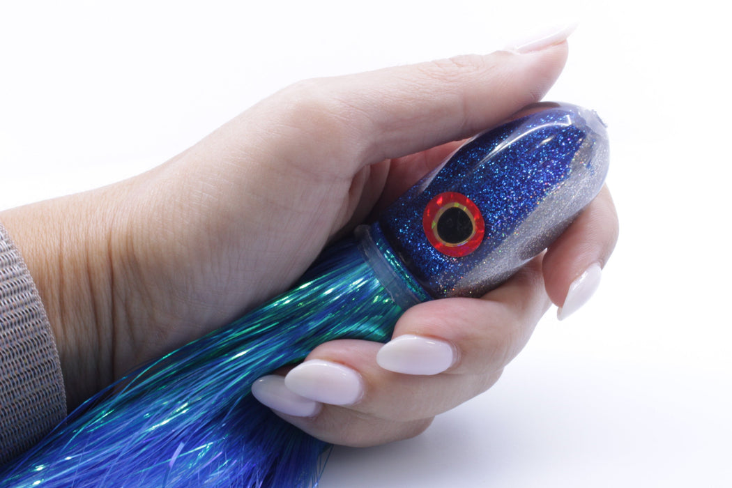 Jackpot Lures Blue-Silver Fish Head Small Bullet 9" 6.6oz Strobez Royal Blue/White EZ-K