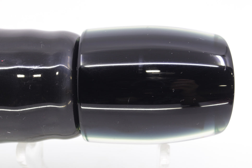 Moyes Lures Black Pearl Black-Green Back Taxi Eyes Medium J-Boy 12" 7oz Skirted