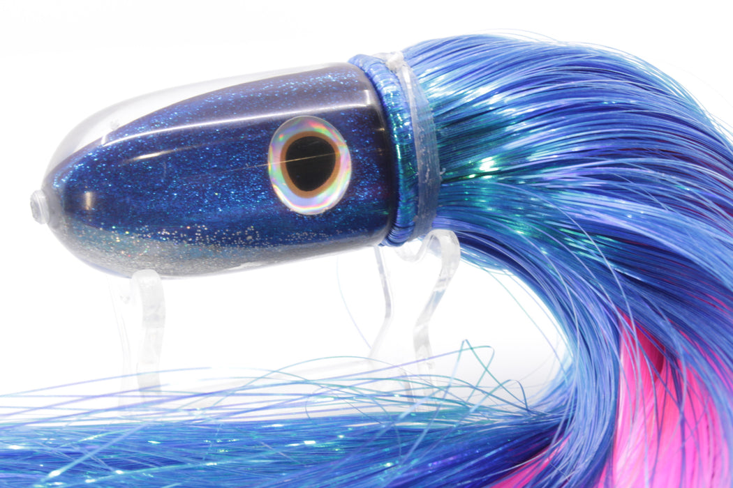 Jackpot Lures Blue-Silver Fish Head Small Bullet 9" 6.6oz Strobez Royal Blue/Pink