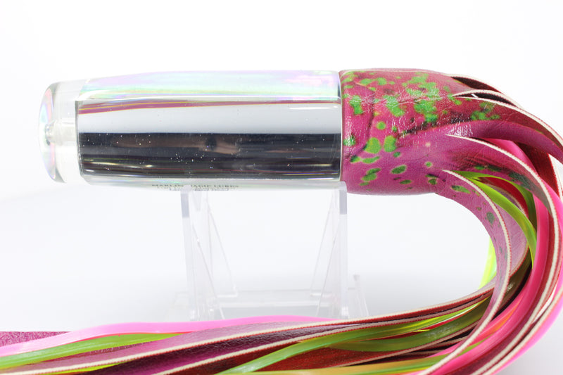 Marlin Magic Clear Mirrored-Rainbow Large Hard Head 12" 6.2oz ALV Vinyl Pink Mahi