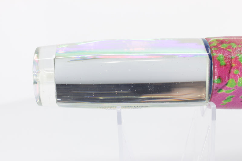 Marlin Magic Clear Mirrored-Rainbow Large Hard Head 12" 6.2oz ALV Vinyl Pink Mahi