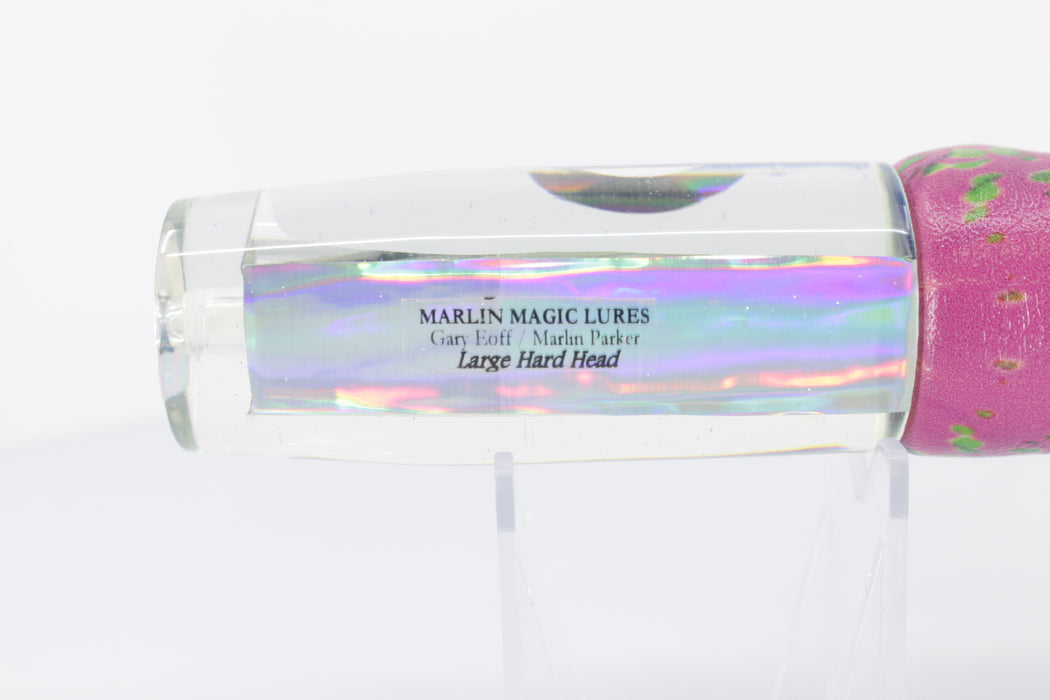 Marlin Magic Clear Mirrored-Rainbow Large Hard Head 12" 6.2oz ALV Vinyl Pink Mahi