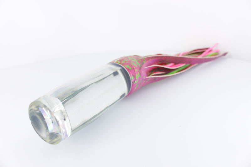 Marlin Magic Clear Mirrored-Rainbow Large Hard Head 12" 6.2oz ALV Vinyl Pink Mahi