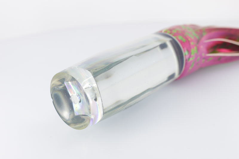 Marlin Magic Clear Mirrored-Rainbow Large Hard Head 12" 6.2oz ALV Vinyl Pink Mahi