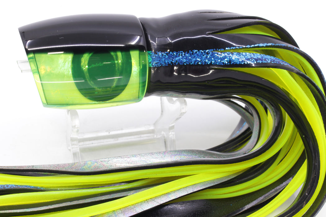 Moyes Lures Chartreuse MOP Black Back Medium J-Boy 12" 7oz Skirted Yellowfin